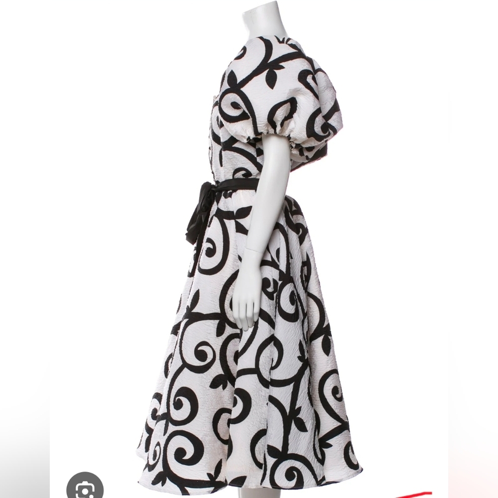 Rodarte 2020 Runway Dress Black And Whote Swirl Design - Picture 3 of 12